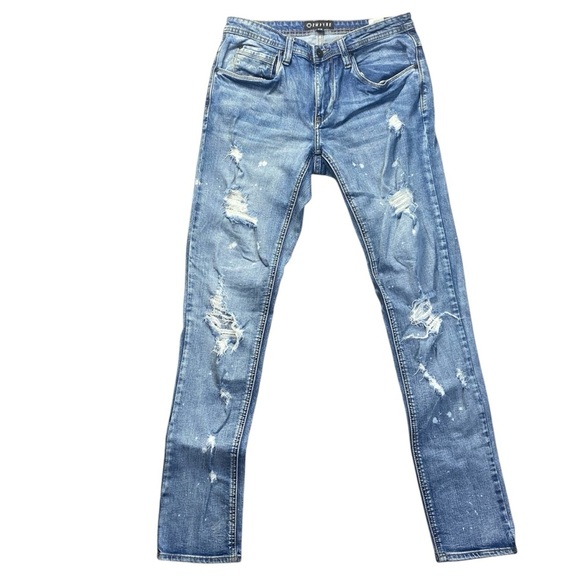 Empyre Men’s Distressed Skinny Jeans Size 32 Light Wash - Picture 1 of 12